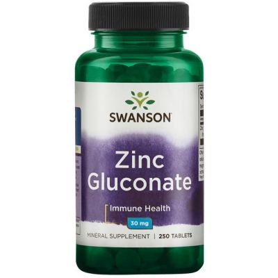 Cynk Gluconate 30mg 250 tabs Swanson - 087614012032.jpg