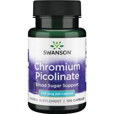 Chromium Picolinate 200mcg 100kaps Swanson  - 087614019222.jpg