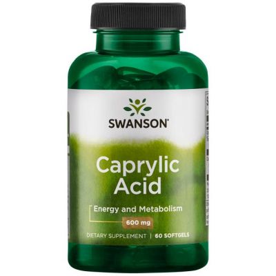 Kwas kaprylowy 600mg 60 kapsułek Swanson  - 087614020969.jpg