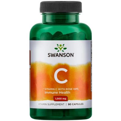 Witamina C 1000 + dzika róża 90kaps Swanson  - 087614110547.jpg