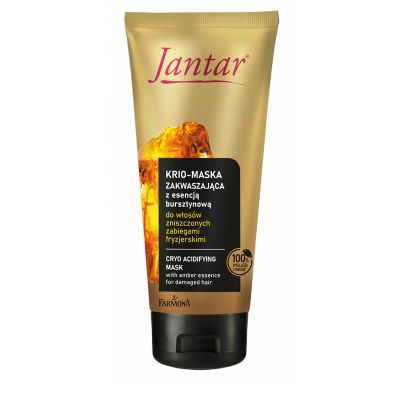 Jantar Krio-maska zakwaszająca z esencją bursztynową do włosów zniszczonych zabiegami fryzjerskimi 200ml Farmona  - 5900117981740.jpg