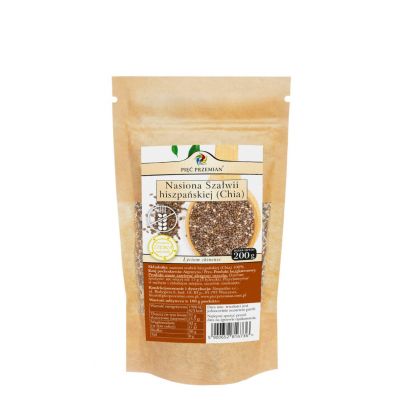Chia nasiona szałwi hiszpańskiej 200g Pięć Przemian  - 5900652816736.jpg