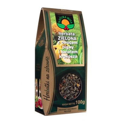 Zielona z owocem pigwy i kwiatem krokosza 100g Natura Wita  - 5902194540643.jpg