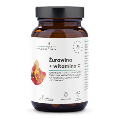 Żurawina 800 mg + Witamina C, kapsułki 60 szt. Aura Herbals - 5902479613345.jpg