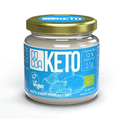 Krem Migdałowy Keto z olejem MCT bez dodatku cukru bezglutenowa BIO 200g  Cocoa - 5902565214982.jpg