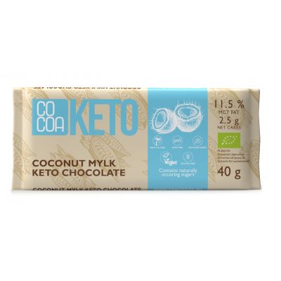 Czekolada Keto Kokosowa z olejem MCT bez dodatku cukru bezglutenowa BIO 40g Cocoa - 5902565215057.jpg