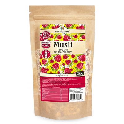Musli malina z morwą bezglutenowe 500g Pięć Przemian - 5902837810317.jpg