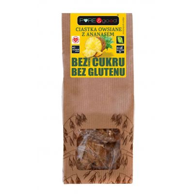 Ciastka Owsiane z Ananasem Bez Dodatku Cukru Bezglutenowe 150g Pure&Good - 5903111903916.jpg