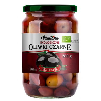 Oliwki Czarne bez Pestek w Zalewie BIO 280g (150g) Vitaliana - 5906750250922.jpg