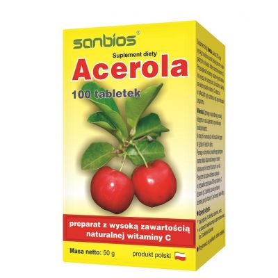 Acerola 100 tabl. Sanbios  - 5908230845147.jpg
