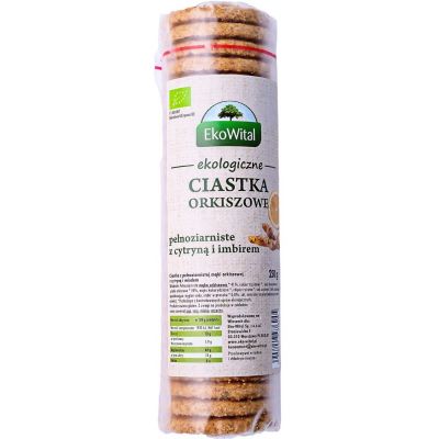 Ciastka Orkiszowe Pełnoziarniste z Cytryną i Imbirem BIO 250g EkoWital - 5908249976245.jpg
