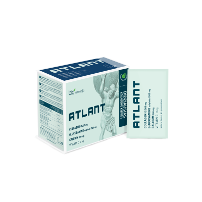 Atlant Kompleks Kolagenu, Glukozaminy i Wapnia z Witaminą C,28 saszetek Biofarmacja - 7290010157877.jpg
