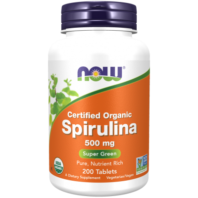 Spirulina 500mg 200 tabletek Now Foods - 733739026989.jpg