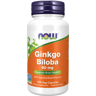 Ginkgo Biloba 60mg 120 kapsułek Now Foods  - 733739046871.jpg