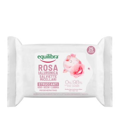 Różane Micelarne Chusteczki do Demakijażu z Kwasem Hialuronowym 25 sztuk Equilibra Rosa - 8000137016877.jpg
