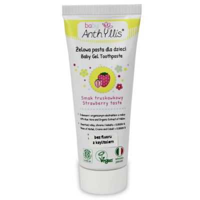 Pasta do Zębów Dla Dzieci Bez Fluoru Od Pierwszego Ząbka Truskawkowa 75ml  Baby Anthyllis - 8002849910191.jpg